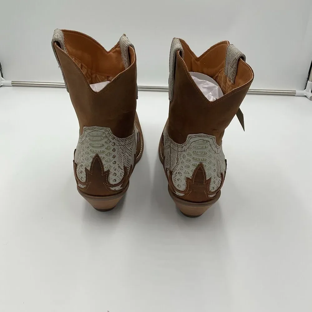 Dingo Womens Cobra Kiss Western Cowgirl Snakeskin Boots Size‎ 11 Leather Ankle